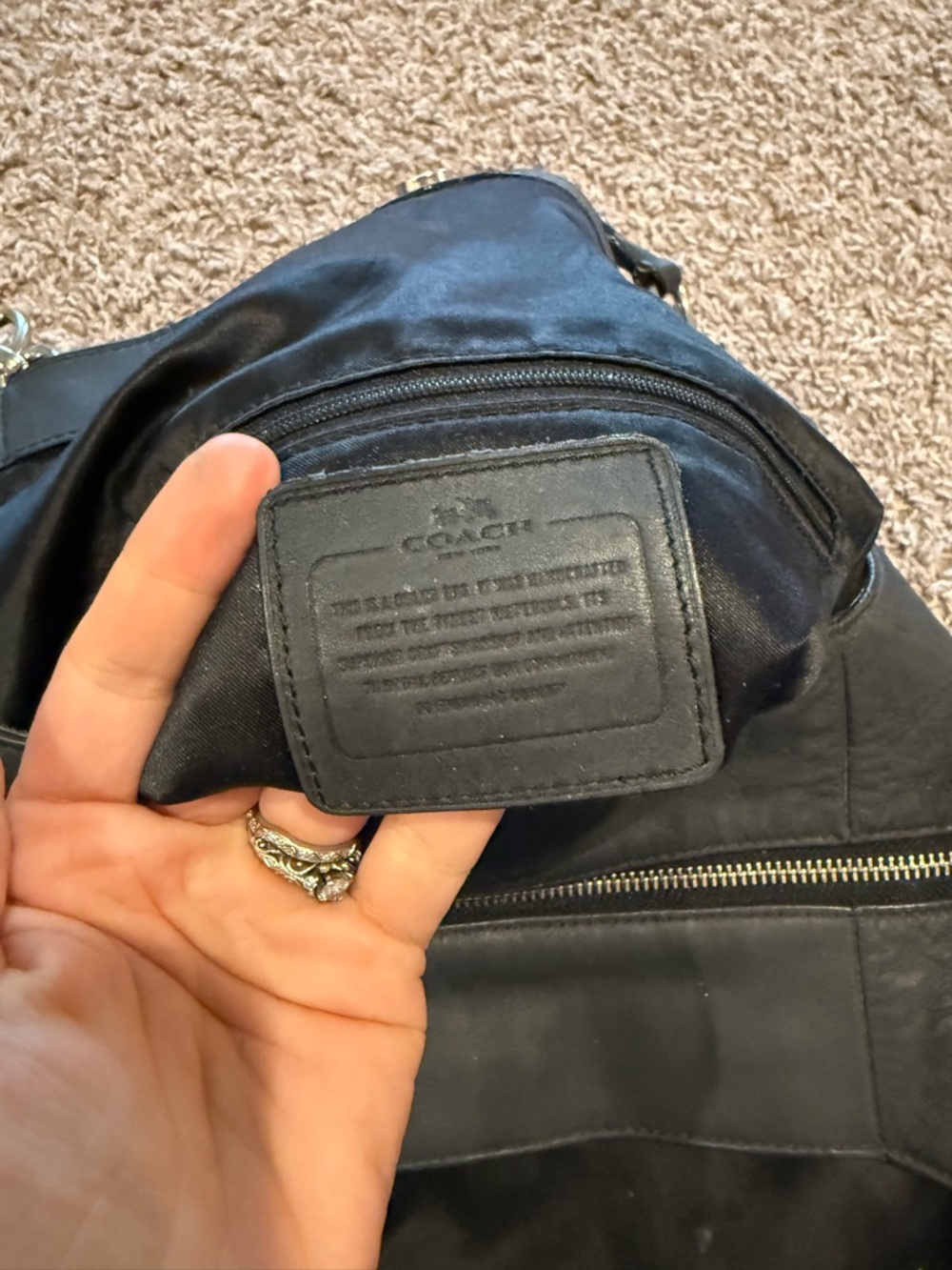 Coach Leather Black Hobo Bag Shoulder - Picture 9 of 9